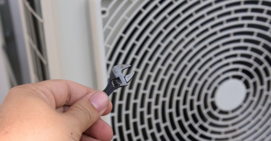 AC repair with tiny wrench